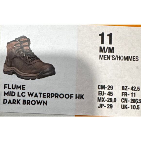 Timberland Flume Mid LC WP HK Men Hiking Boots - Size: 11 -Dark‎ Brown main image 4